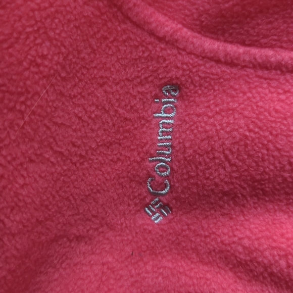 Columbia Hot Pink Fleece Zip Up Vest Small Zippered Pockets - Picture 6 of 9